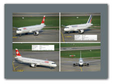 Swiss Airbus A321-111 HB-IOK (links), Air France Airbus A319-111F-GRHZ (rechts)