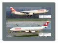 Swiss A330-343  HB-JHE (oben) Swiss A340-313 HB-JMB (unten)