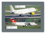 Vueling Airbus A320-232 EC-MES (oben), Swiss Avro RJ100 HB-IXB (unten)