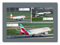 Austrian Airline Airbus A320-214 OS561 (oben links), Air Serbia Airbus A320-232 JU374 (oben rechts), Eurowings Airbus A320-214 EW4762 (unten)