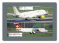Vueling Airbus A320-232 EC-MES (oben), Swiss Avro RJ100 HB-IXB (unten)