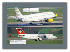 Vueling Airbus A320-232 EC-MES (oben), Swiss Avro RJ100 HB-IXB (unten)