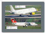 Vueling Airbus A320-232 EC-MES (oben), Swiss Avro RJ100 HB-IXB (unten)