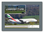 Grossflughafen Zürich - Zwei Airbus A380 auf einem Bild (oben),  Emirates A380-861 A6-EOI (unten)