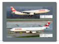 Swiss A330-343  HB-JHE (oben) Swiss A340-313 HB-JMB (unten)