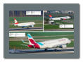 Austrian Airline Airbus A320-214 OS561 (oben links), Air Serbia Airbus A320-232 JU374 (oben rechts), Eurowings Airbus A320-214 EW4762 (unten)