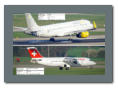 Vueling Airbus A320-232 EC-MES (oben), Swiss Avro RJ100 HB-IXB (unten)