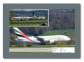 Grossflughafen Zürich - Zwei Airbus A380 auf einem Bild (oben),  Emirates A380-861 A6-EOI (unten)